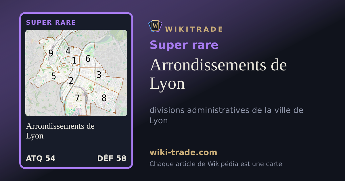Arrondissements de Lyon — carte Super rare