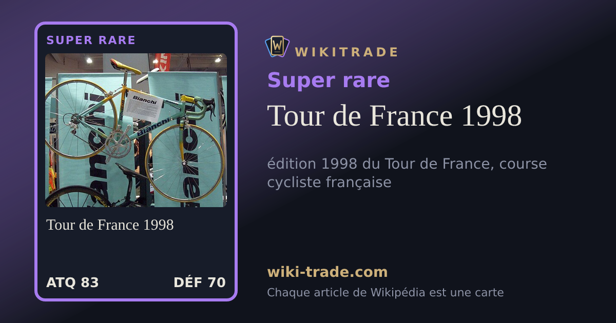 Tour de France 1998 — carte Super rare