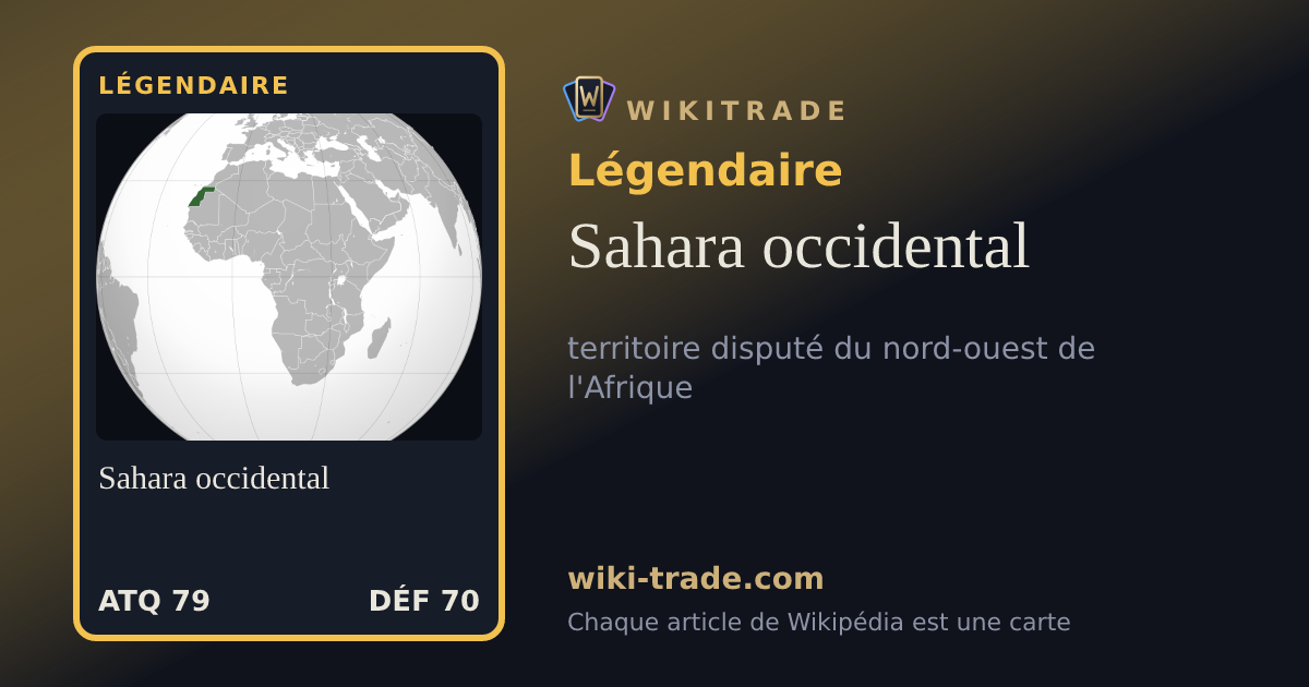 Sahara occidental — carte Légendaire