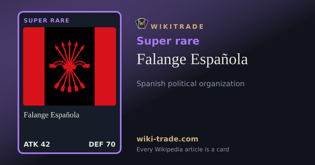 Falange Española — Super rare card
