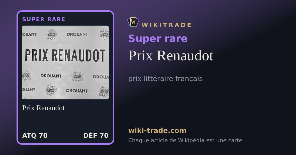 Prix Renaudot — carte Super rare