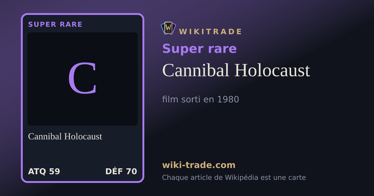 Cannibal Holocaust — carte Super rare
