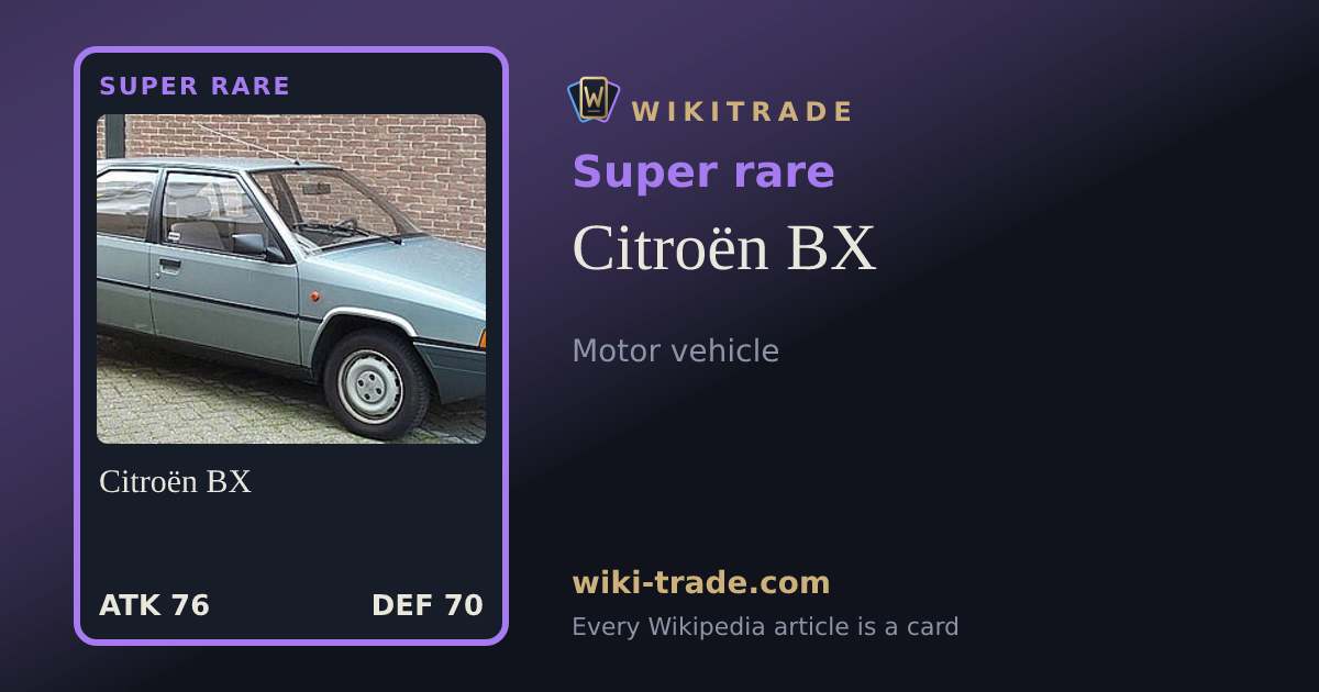 Citroën BX — Super rare card