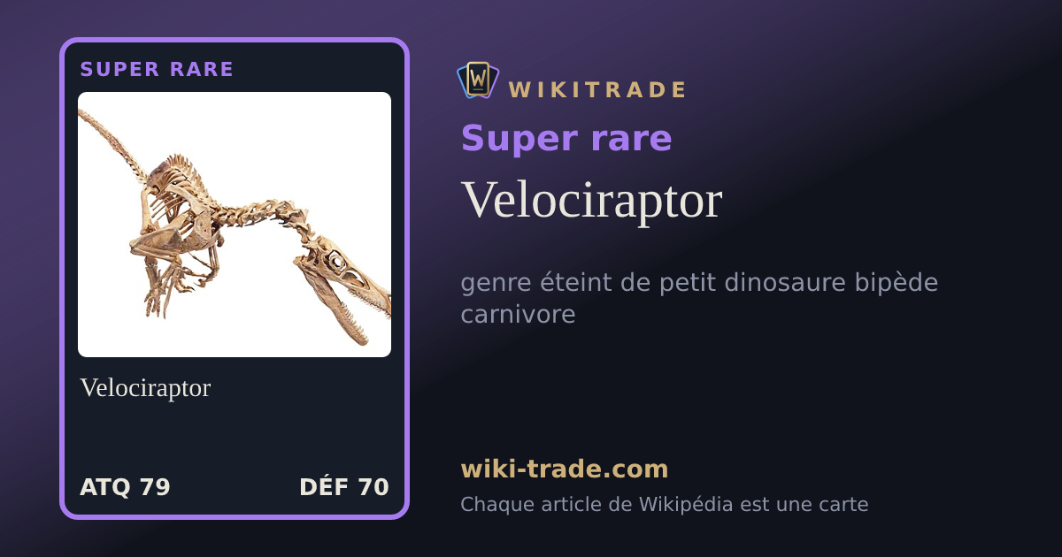 Velociraptor — carte Super rare