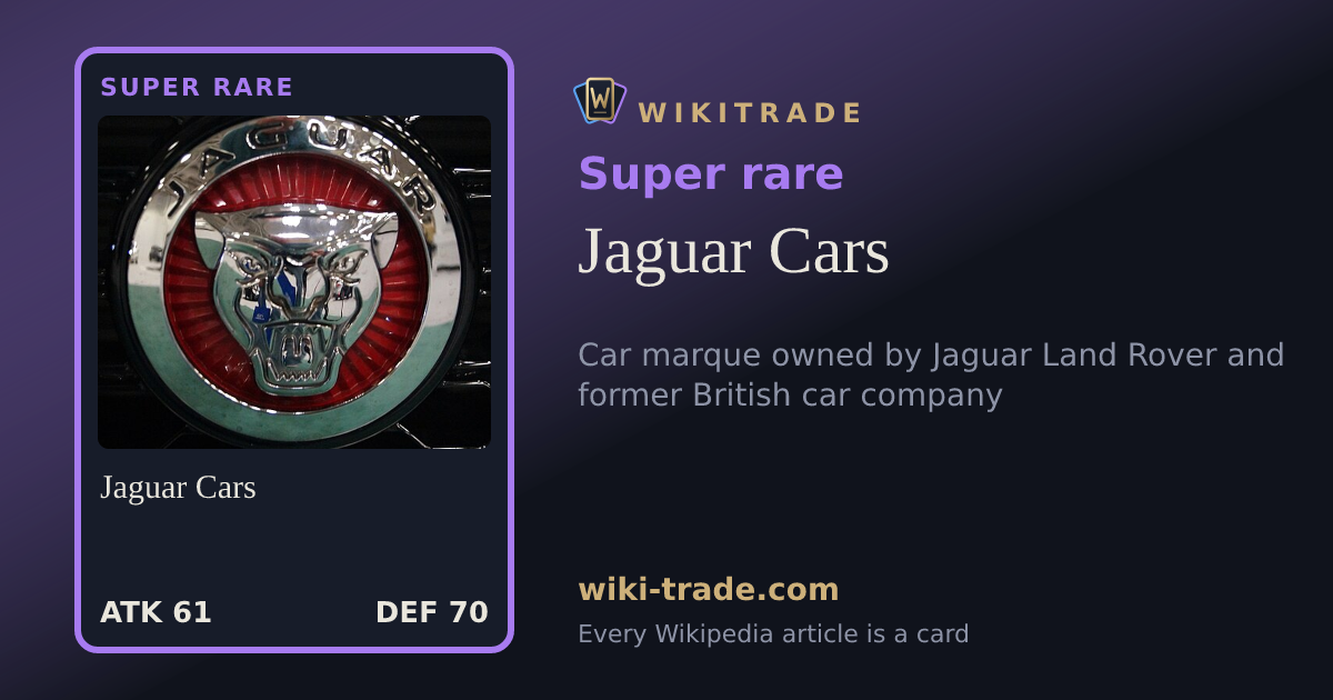 Jaguar Cars — Super rare card