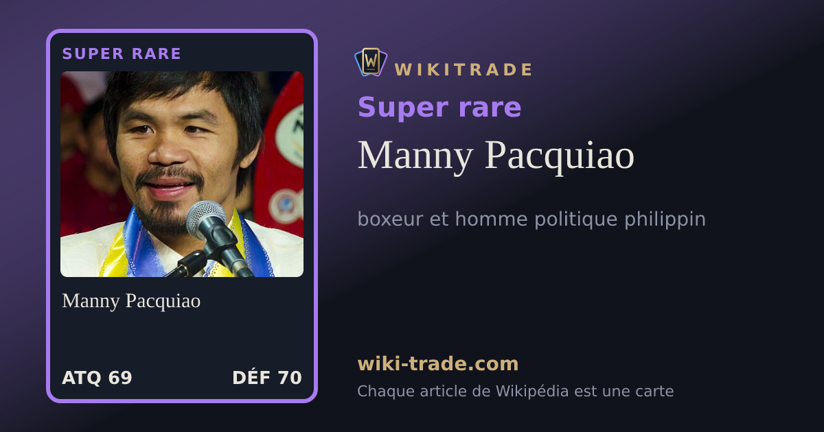 Manny Pacquiao — carte Super rare