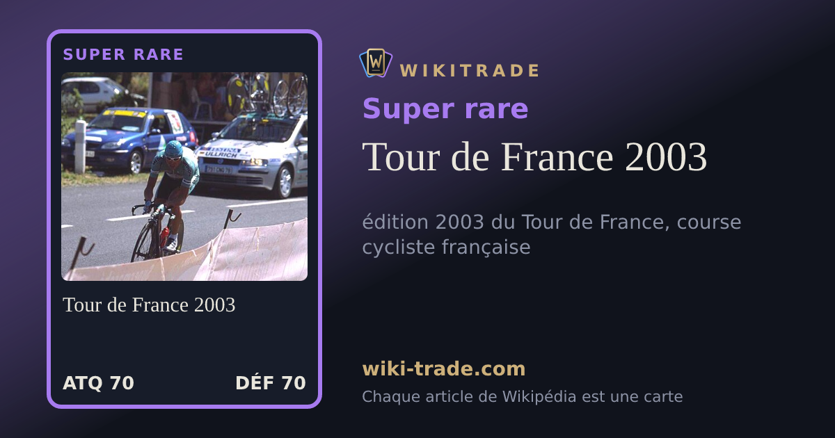 Tour de France 2003 — carte Super rare