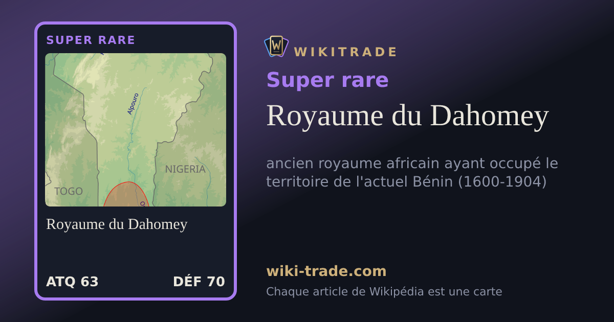 Royaume du Dahomey — carte Super rare