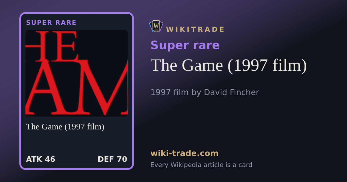 The Game (1997 film) — Super rare card