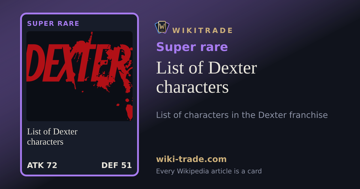 List of Dexter characters — Super rare card