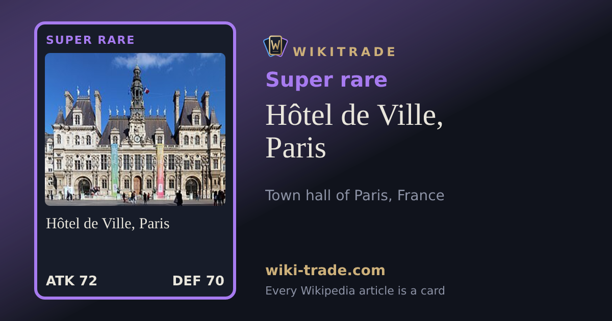 Hôtel de Ville, Paris — Super rare card