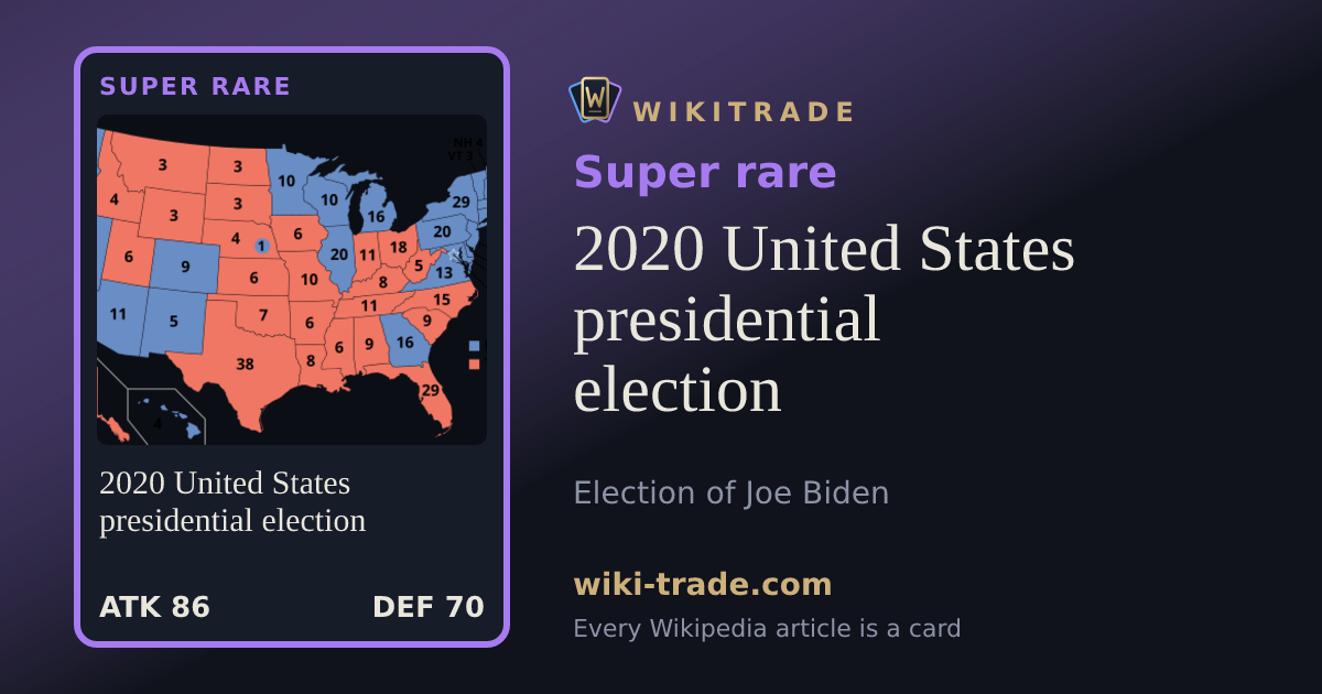 2020 United States presidential election — Super rare card