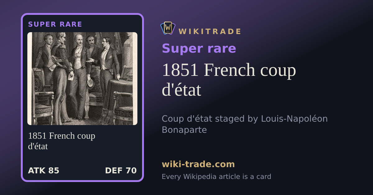 1851 French coup d'état — Super rare card