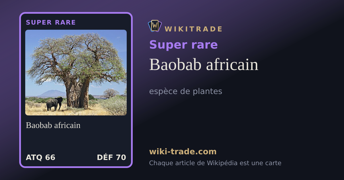 Baobab africain — carte Super rare