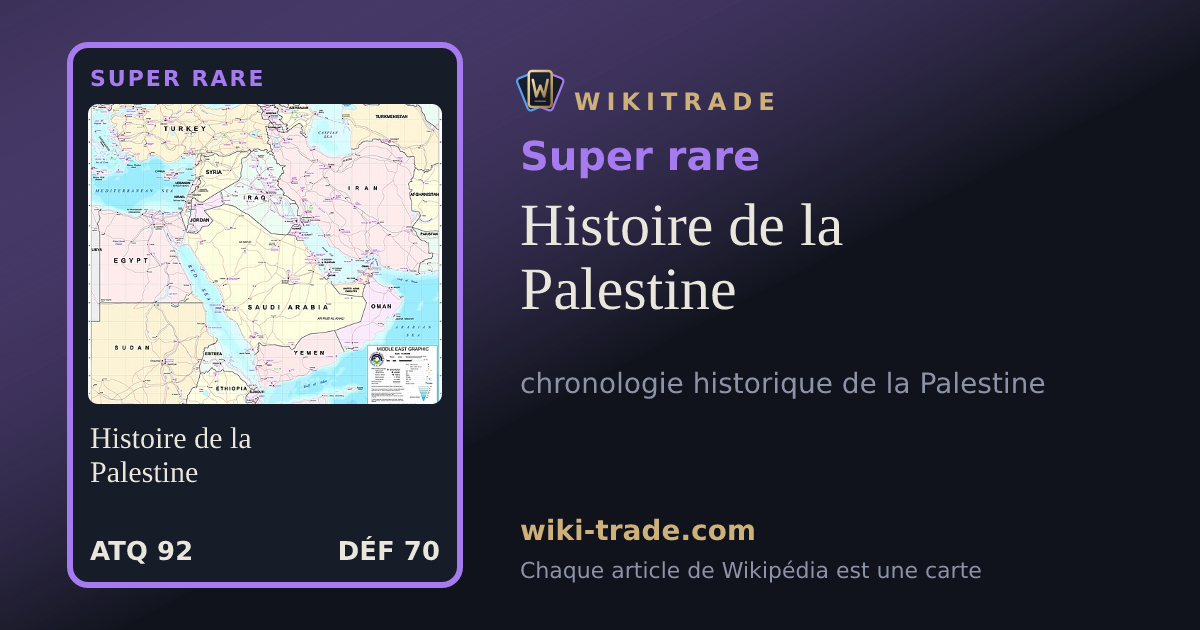 Histoire de la Palestine — carte Super rare