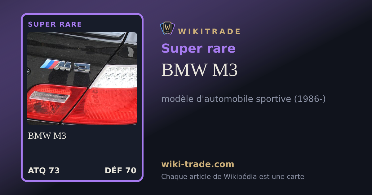 BMW M3 — carte Super rare