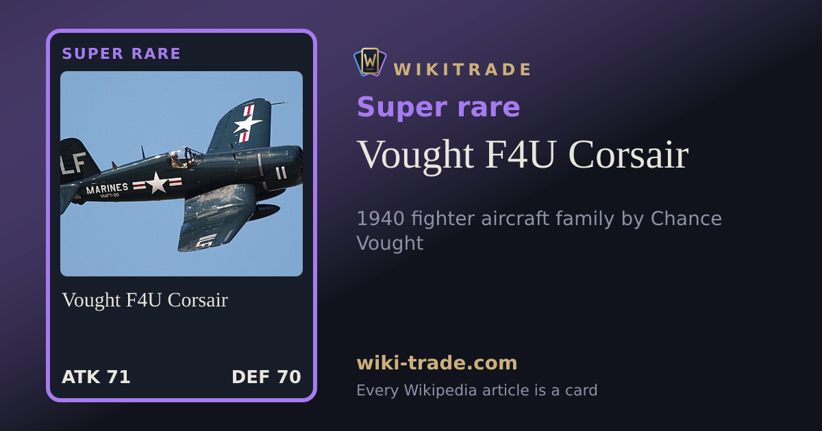 Vought F4U Corsair — Super rare card
