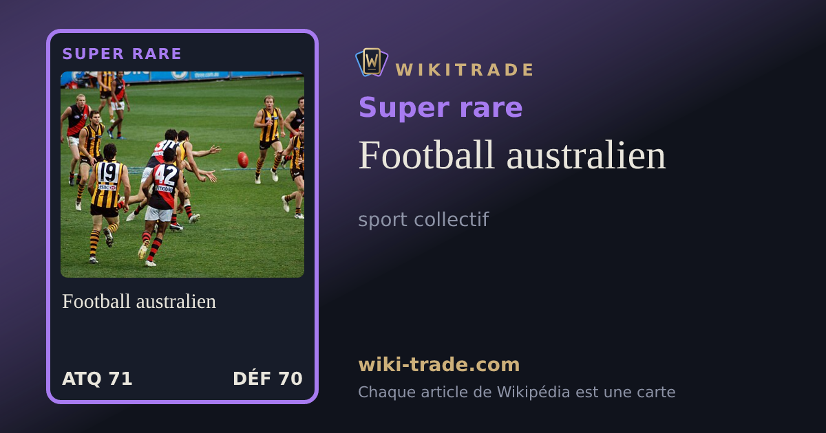 Football australien — carte Super rare
