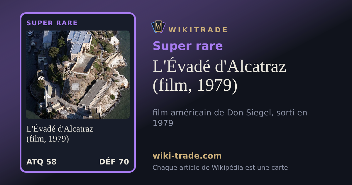 L'Évadé d'Alcatraz (film, 1979) — carte Super rare