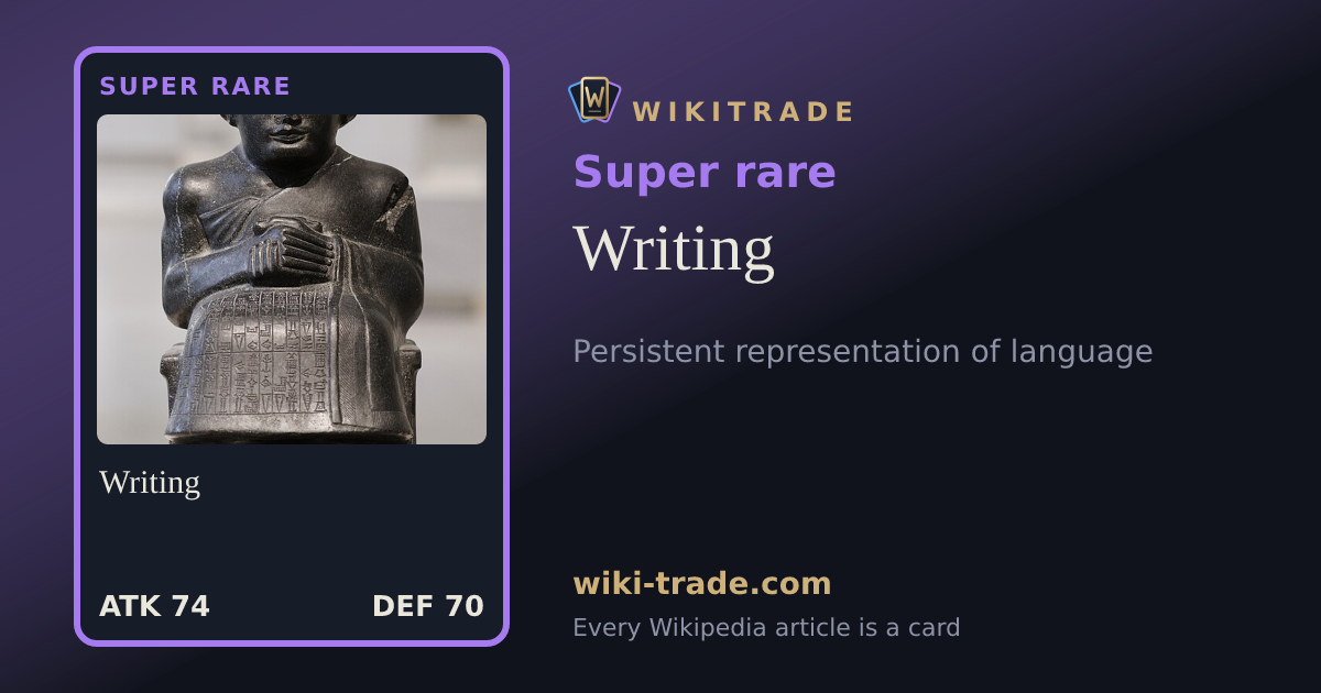 Writing — Super rare card