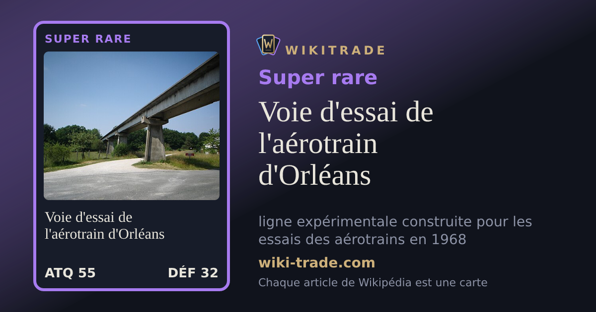 Voie d'essai de l'aérotrain d'Orléans — carte Super rare