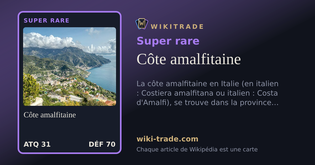 Côte amalfitaine — carte Super rare