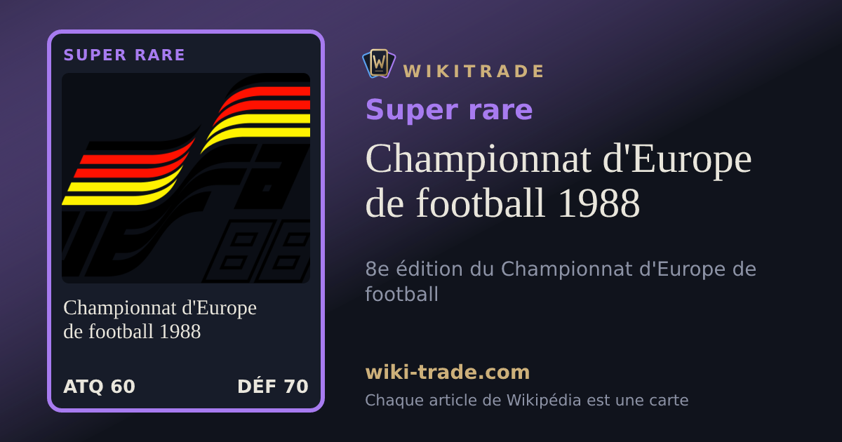 Championnat d'Europe de football 1988 — carte Super rare