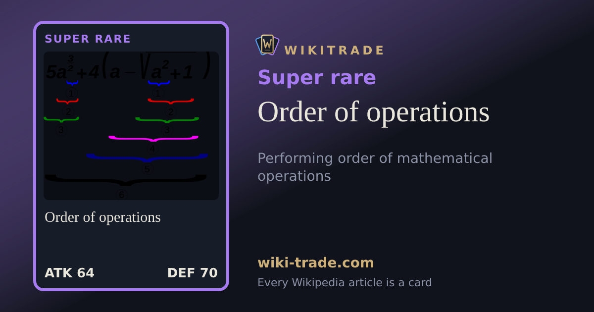 Order of operations — Super rare card