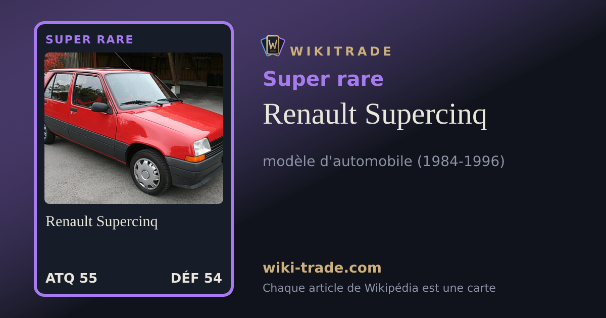 Renault Supercinq — carte Super rare
