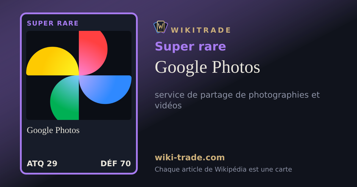 Google Photos — carte Super rare
