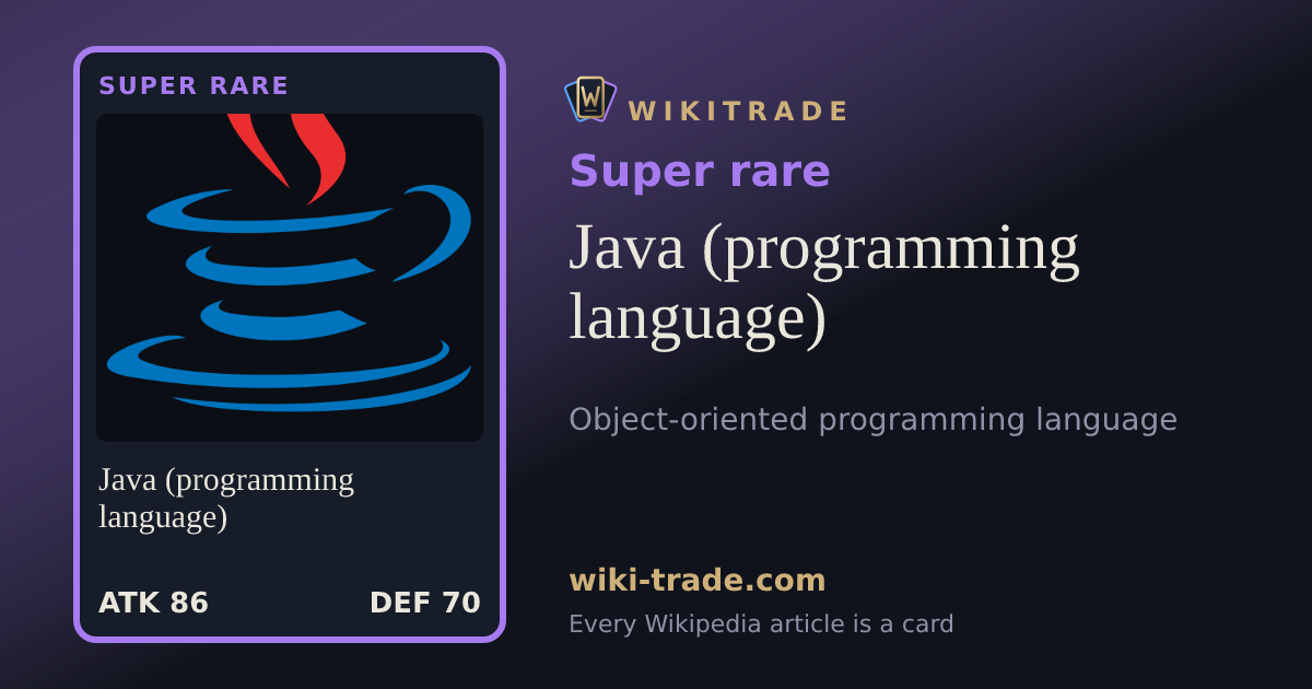 Java (programming language) — Super rare card