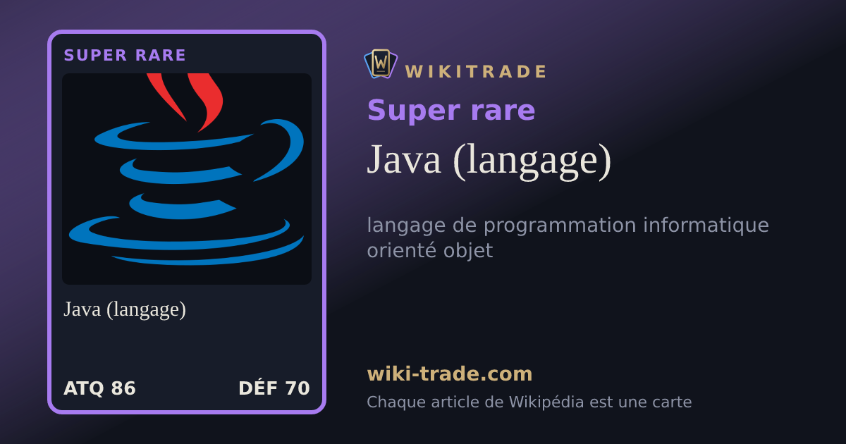 Java (langage) — carte Super rare
