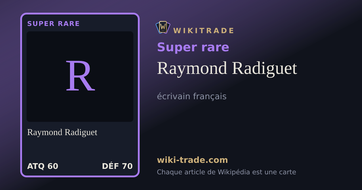 Raymond Radiguet — carte Super rare