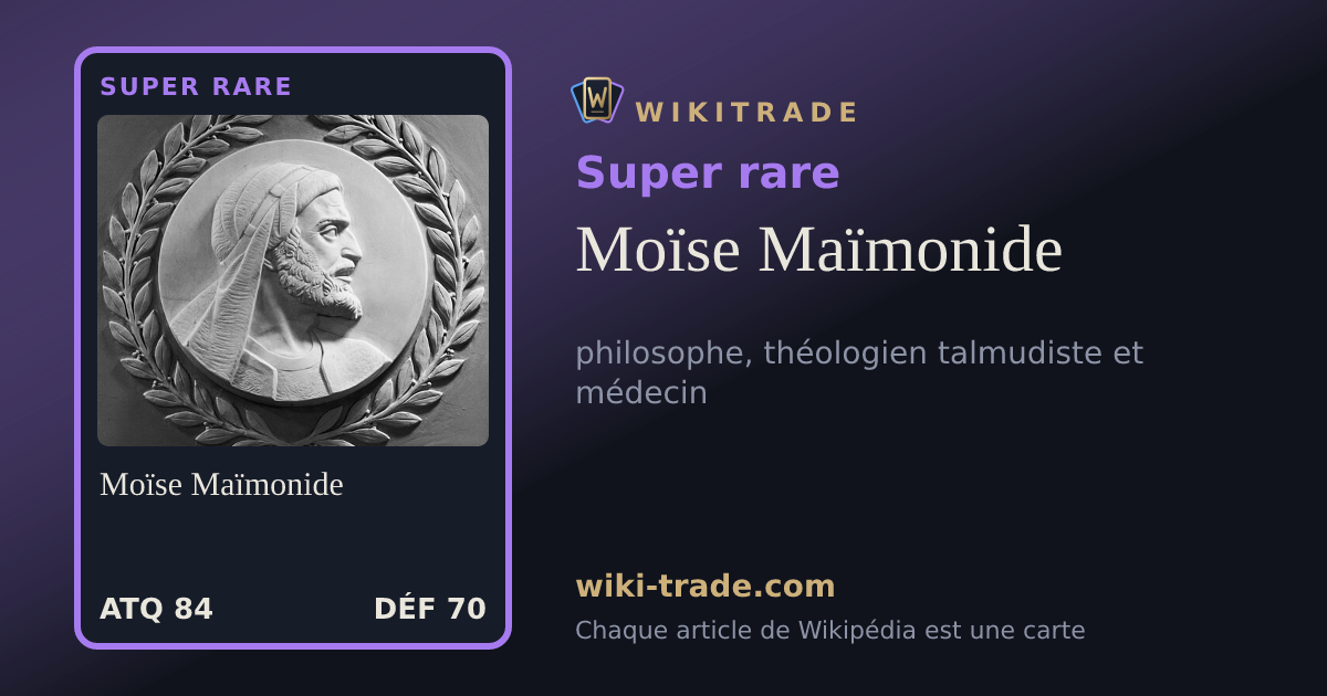 Moïse Maïmonide — carte Super rare