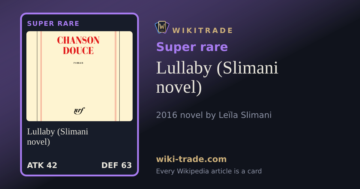 Lullaby (Slimani novel) — Super rare card
