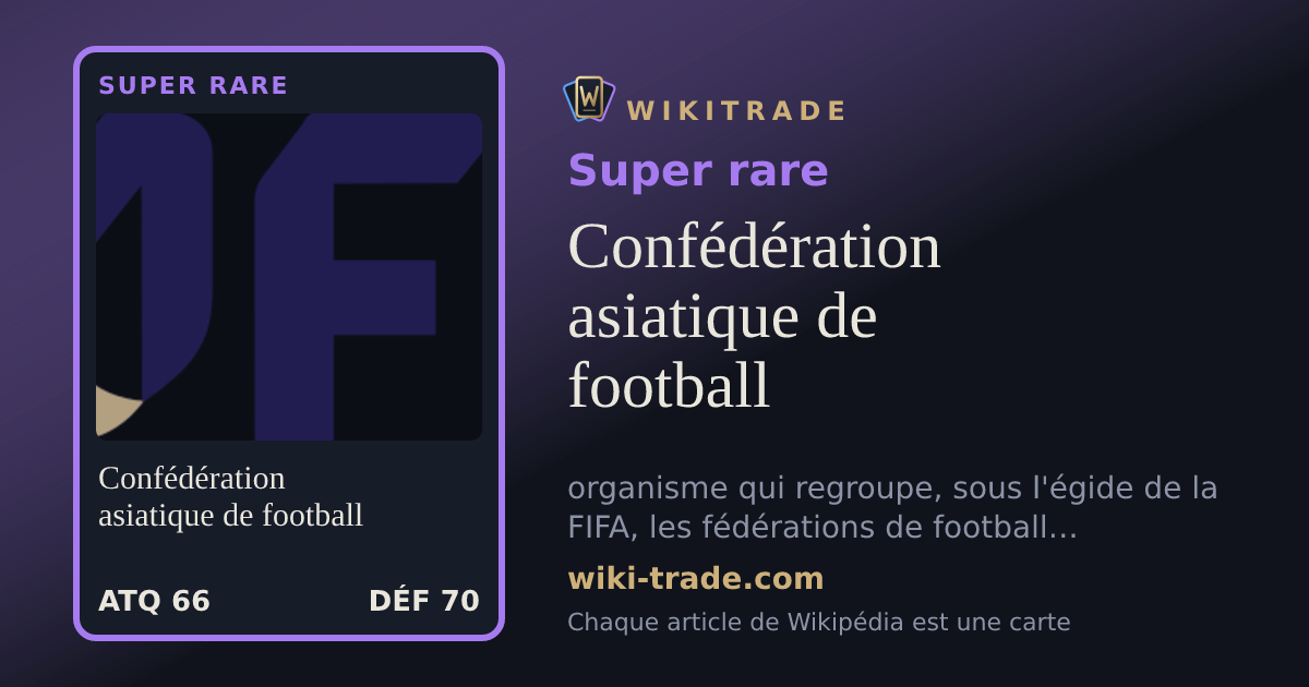 Confédération asiatique de football — carte Super rare