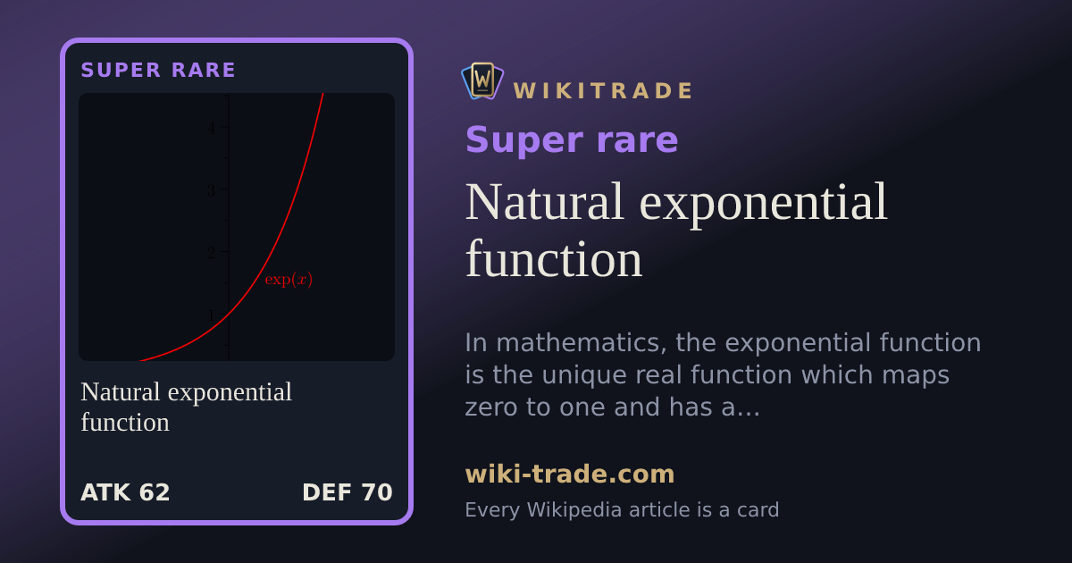 Natural exponential function — Super rare card