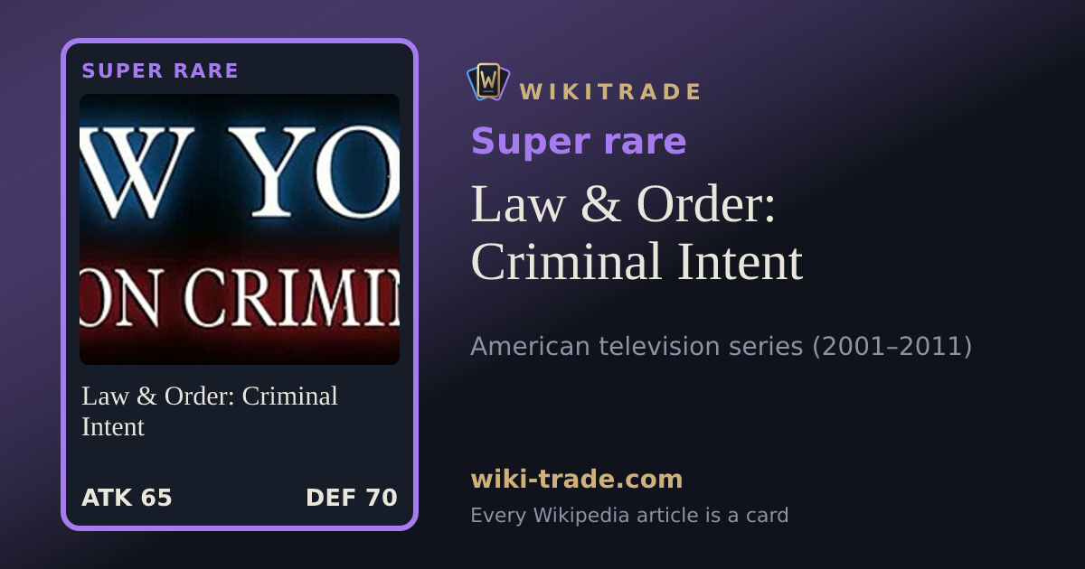 Law & Order: Criminal Intent — Super rare card