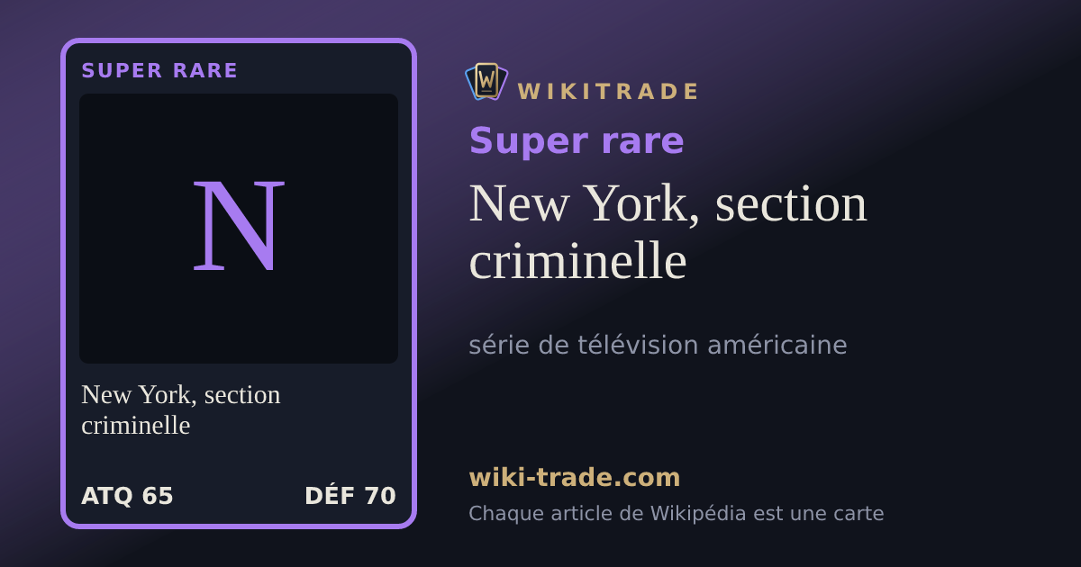 New York, section criminelle — carte Super rare
