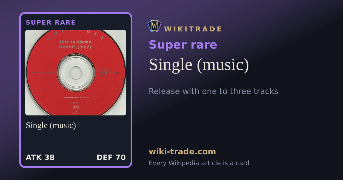 Single (music) — Super rare card