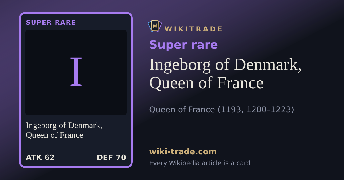 Ingeborg of Denmark, Queen of France — Super rare card