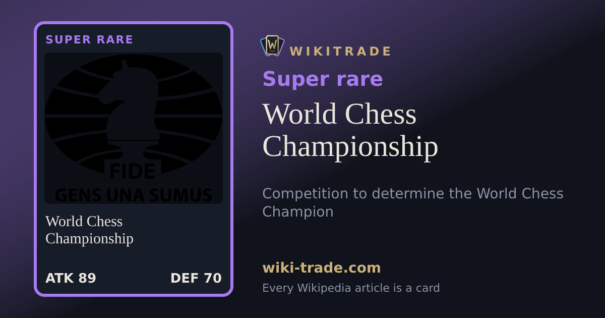 World Chess Championship — Super rare card