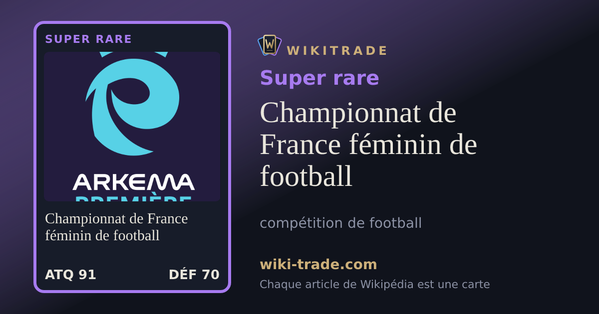 Championnat de France féminin de football — carte Super rare