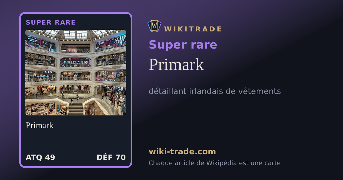 Primark — carte Super rare