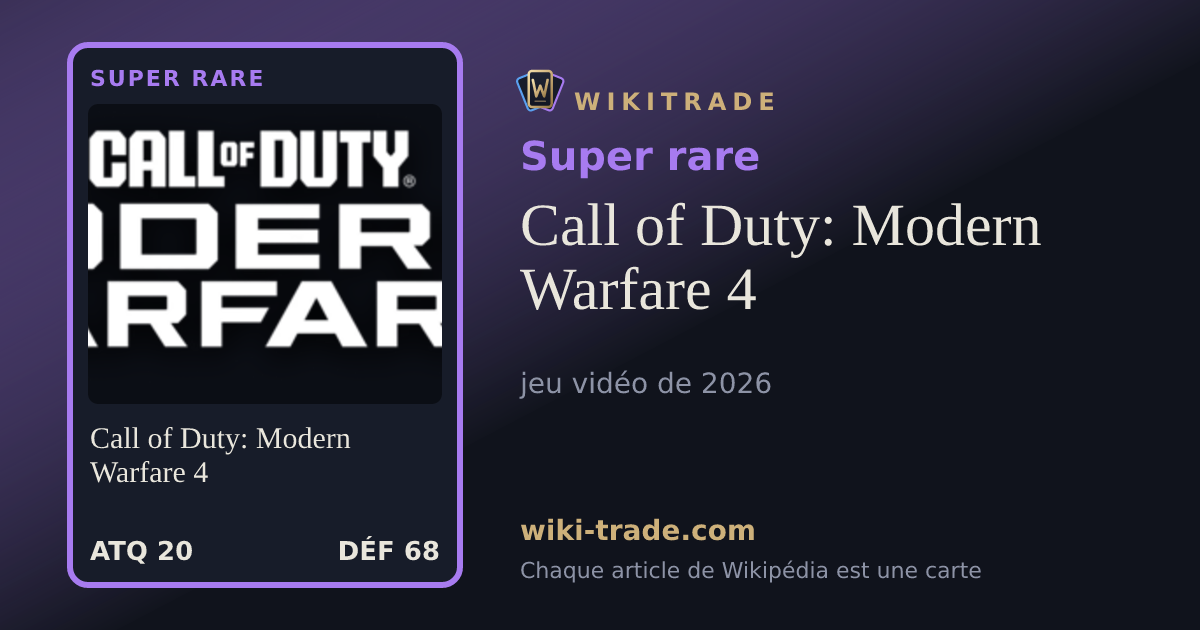Call of Duty: Modern Warfare 4 — carte Super rare