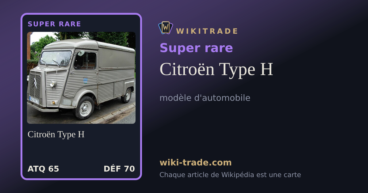 Citroën Type H — carte Super rare