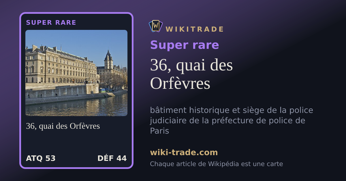 36, quai des Orfèvres — carte Super rare