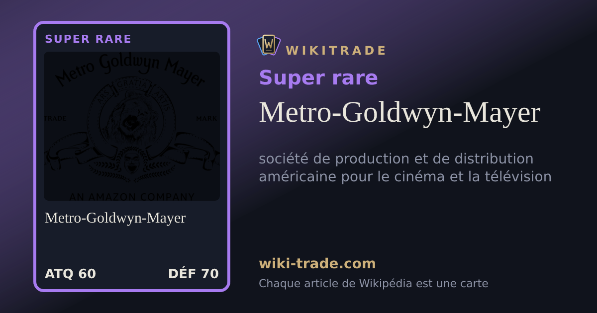 Metro-Goldwyn-Mayer — carte Super rare