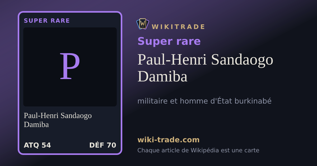 Paul-Henri Sandaogo Damiba — carte Super rare