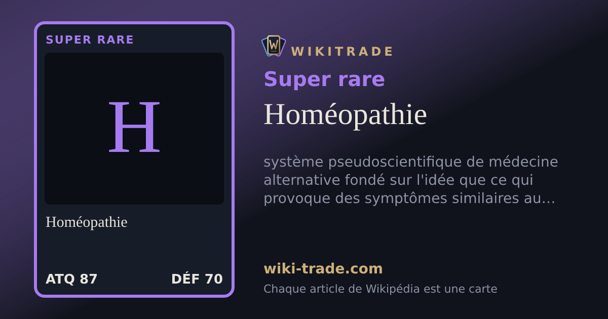Homéopathie — carte Super rare